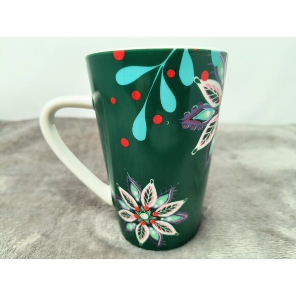 Starbucks Siren Holiday Green Floral Latte Mug 12 oz. 2020 - Picture 3 of 7